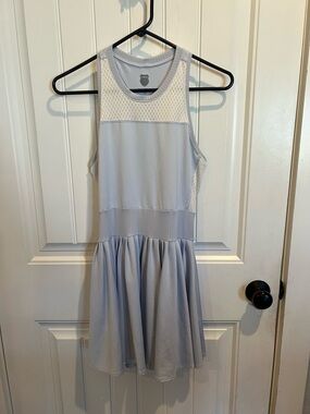 K Swiss Women’s Light Blue and White Mesh Racerback Tank Dress S